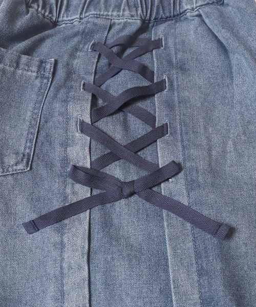 coca（coca）（コカ）の「キッズ　デニムアシメレースアップワイドパンツ（デニムパンツ・キッズ・ブルー/ブラック・120/130/140/150）」の9枚目の写真