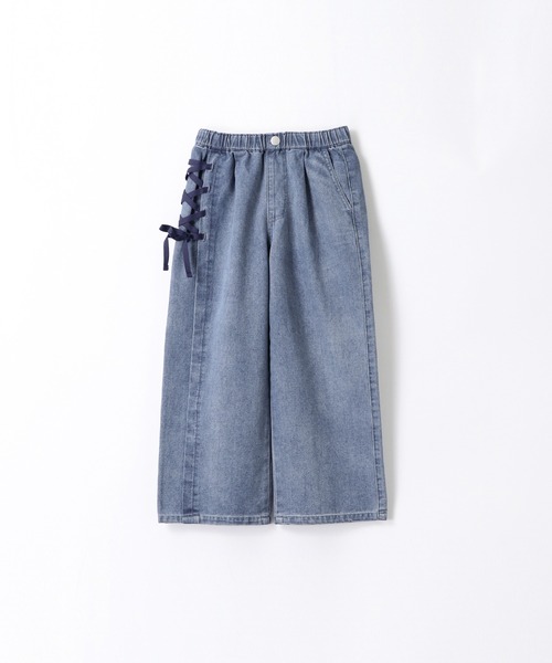 coca（coca）（コカ）の「キッズ　デニムアシメレースアップワイドパンツ（デニムパンツ・キッズ・ブルー/ブラック・120/130/140/150）」の12枚目の写真