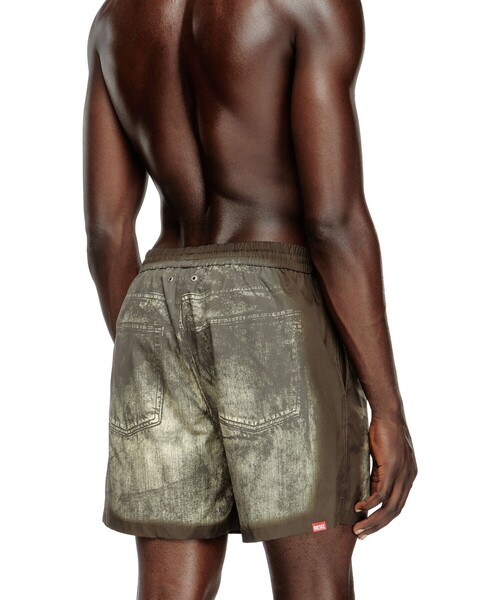送料込★DIESEL★Bmbx Rio 41 水泳パンツ Men's Board shorts with side logo print | Black | Diesel
