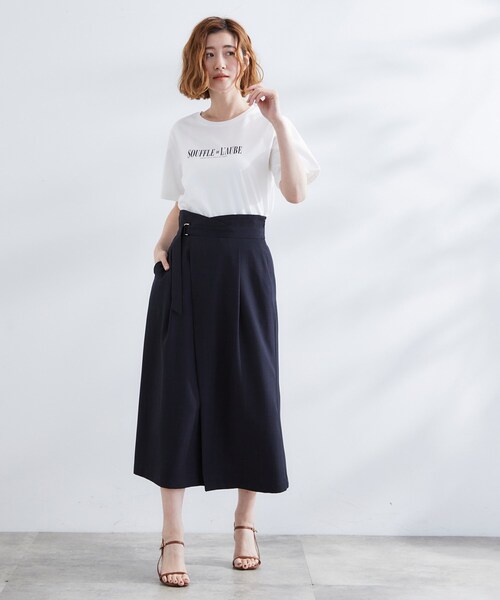 grove(グローブ)の「【UVカット・接触冷感】ベーシックロゴTシャツ(Tシャツ/カットソー・レディース・ブルー/ライトイエロー系/ホワイト系5/ライトベージュ/オフホワイト/チャコールグレー・03/02/01/05/04)」の9枚目の写真