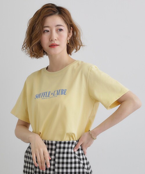 grove(グローブ)の「【UVカット・接触冷感】ベーシックロゴTシャツ(Tシャツ/カットソー・レディース・ブルー/ライトイエロー系/ホワイト系5/ライトベージュ/オフホワイト/チャコールグレー・03/02/01/05/04)」の18枚目の写真