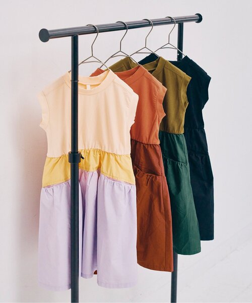 p.premier(ピードットプルミエ)の「ノースリーブドッキングワンピース(ワンピース・キッズ・ピンク/オレンジ/ブラック/カーキ・80/90/100/110/120/130/140)」の22枚目の写真