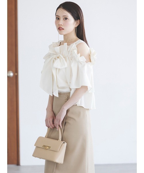 SNIDEL（スナイデル）の「フロントメタルフラップバッグ（ショルダーバッグ・レディース・ブラック/ホワイト/ベージュ・FREE）」の10枚目の写真