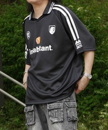 INHABITANT | 25SS【INHABITANT】ビッグシルエット ユニフォームライク 半袖サッカーTシャツ カットソー ユニセックス(Tシャツ/カットソー)