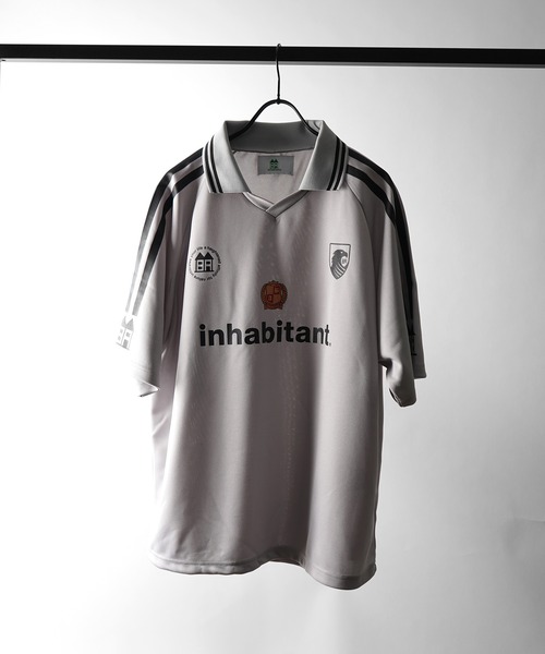 INHABITANT(インハビタント)の「25SS【INHABITANT】ビッグシルエット ユニフォームライク 半袖サッカーTシャツ カットソー ユニセックス(Tシャツ/カットソー・メンズ・ホワイト/ブラック/グレー・M/L)」の8枚目の写真