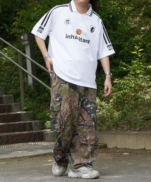 INHABITANT(インハビタント)の「25SS【INHABITANT】ビッグシルエット ユニフォームライク 半袖サッカーTシャツ カットソー ユニセックス(Tシャツ/カットソー・メンズ・ホワイト/ブラック/グレー・M/L)」の16枚目の写真