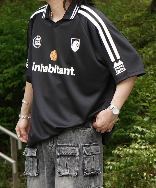 INHABITANT(インハビタント)の「25SS【INHABITANT】ビッグシルエット ユニフォームライク 半袖サッカーTシャツ カットソー ユニセックス(Tシャツ/カットソー・メンズ・ホワイト/ブラック/グレー・M/L)」の21枚目の写真