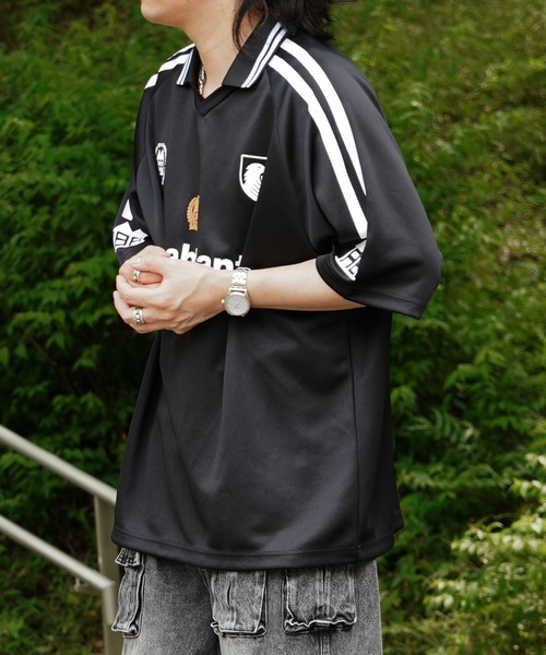 INHABITANT(インハビタント)の「25SS【INHABITANT】ビッグシルエット ユニフォームライク 半袖サッカーTシャツ カットソー ユニセックス(Tシャツ/カットソー・メンズ・ホワイト/ブラック/グレー・M/L)」の22枚目の写真