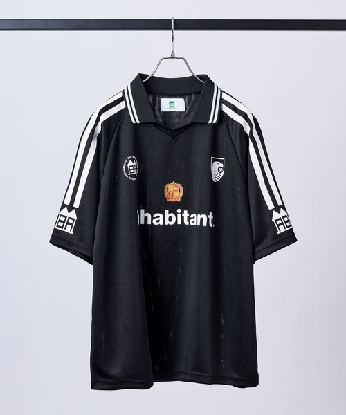 INHABITANT(インハビタント)の「【INHABITANT】ビッグシルエット ユニフォームライク 半袖サッカーTシャツ カットソー ユニセックス(Tシャツ/カットソー・メンズ・ホワイト/ブラック/グレー・M/L)」の18枚目の写真