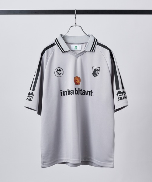 INHABITANT(インハビタント)の「【INHABITANT】ビッグシルエット ユニフォームライク 半袖サッカーTシャツ カットソー ユニセックス(Tシャツ/カットソー・メンズ・ホワイト/ブラック/グレー・M/L)」の16枚目の写真