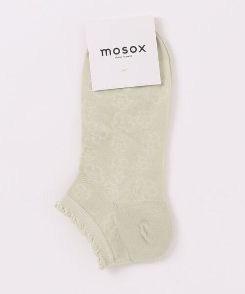 セール】【MOSOX】フラワー刺繍＆チェックデザインソックス
