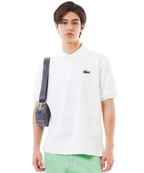 LACOSTE（ラコステ）の「パイル地切り替え同色ボーダーポロシャツ（ポロシャツ・メンズ・ネイビー/カーキ/ブラック/ホワイト・3/4/2/5）」の16枚目の写真
