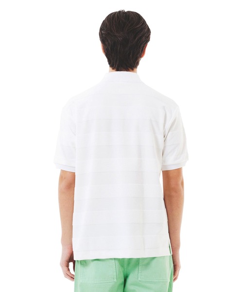 LACOSTE（ラコステ）の「パイル地切り替え同色ボーダーポロシャツ（ポロシャツ・メンズ・ネイビー/カーキ/ブラック/ホワイト・3/4/2/5）」の17枚目の写真