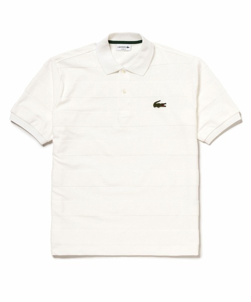 LACOSTE（ラコステ）の「パイル地切り替え同色ボーダーポロシャツ（ポロシャツ・メンズ・ネイビー/カーキ/ブラック/ホワイト・3/4/2/5）」の19枚目の写真