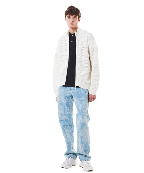 LACOSTE（ラコステ）の「パイル地切り替え同色ボーダーポロシャツ（ポロシャツ・メンズ・ネイビー/カーキ/ブラック/ホワイト・3/4/2/5）」の10枚目の写真