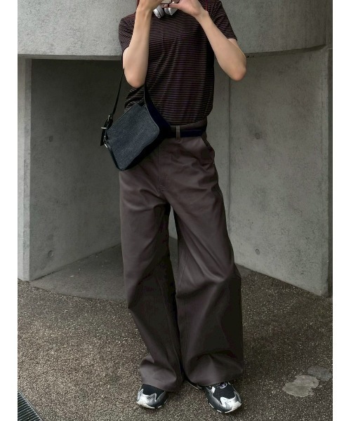 Chikashitsu +】buckle denim square bag / 【チカシツプラス