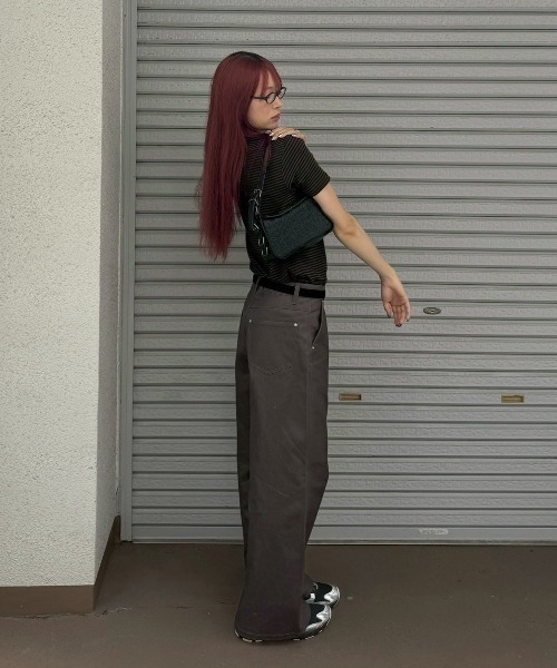 【Chikashitsu +/チカシツプラス】square pouch bag Chikashitsu +/チカシツプラス】square pouch bag