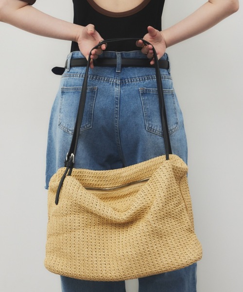 HANNE（アン）の「スクエアサマーショルダーバッグ（ショルダーバッグ・レディース・ブラウン/ベージュ・FREE）」の2枚目の写真