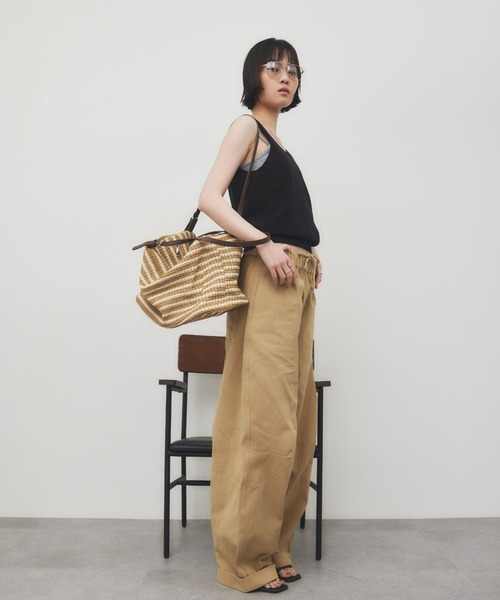 HANNE（アン）の「スクエアサマーショルダーバッグ（ショルダーバッグ・レディース・ブラウン/ベージュ・FREE）」の5枚目の写真