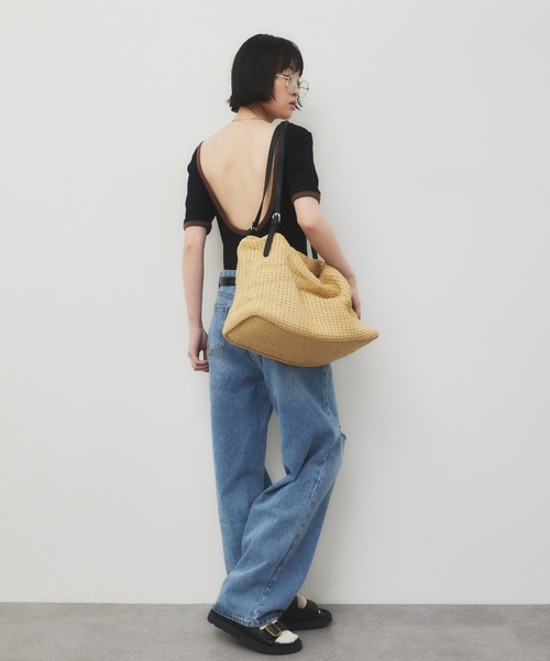 HANNE（アン）の「スクエアサマーショルダーバッグ（ショルダーバッグ・レディース・ブラウン/ベージュ・FREE）」の11枚目の写真