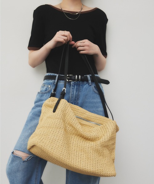 HANNE（アン）の「スクエアサマーショルダーバッグ（ショルダーバッグ・レディース・ブラウン/ベージュ・FREE）」の12枚目の写真