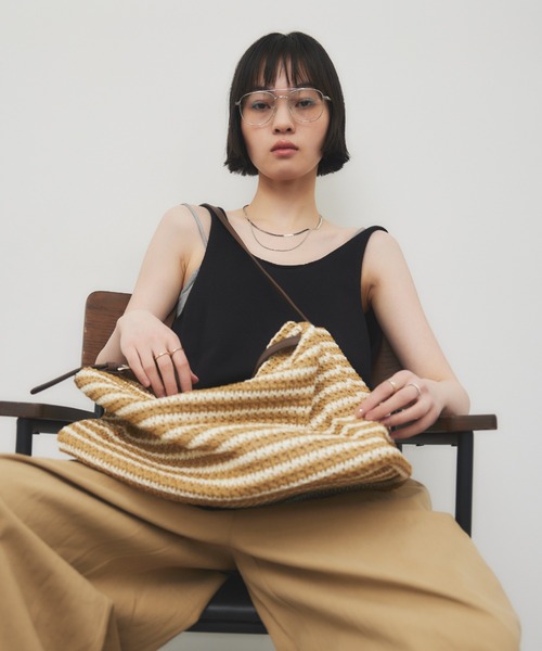 HANNE（アン）の「スクエアサマーショルダーバッグ（ショルダーバッグ・レディース・ブラウン/ベージュ・FREE）」の7枚目の写真