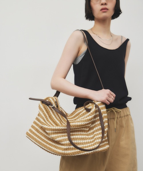 HANNE（アン）の「スクエアサマーショルダーバッグ（ショルダーバッグ・レディース・ブラウン/ベージュ・FREE）」の3枚目の写真