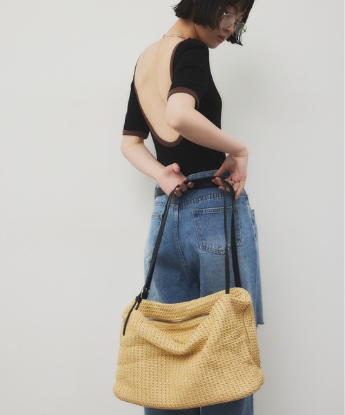 HANNE（アン）の「スクエアサマーショルダーバッグ（ショルダーバッグ・レディース・ブラウン/ベージュ・FREE）」の9枚目の写真