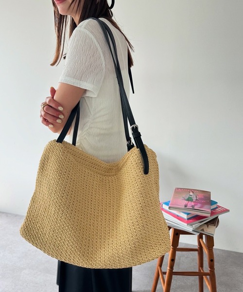 HANNE（アン）の「スクエアサマーショルダーバッグ（ショルダーバッグ・レディース・ブラウン/ベージュ・FREE）」の14枚目の写真