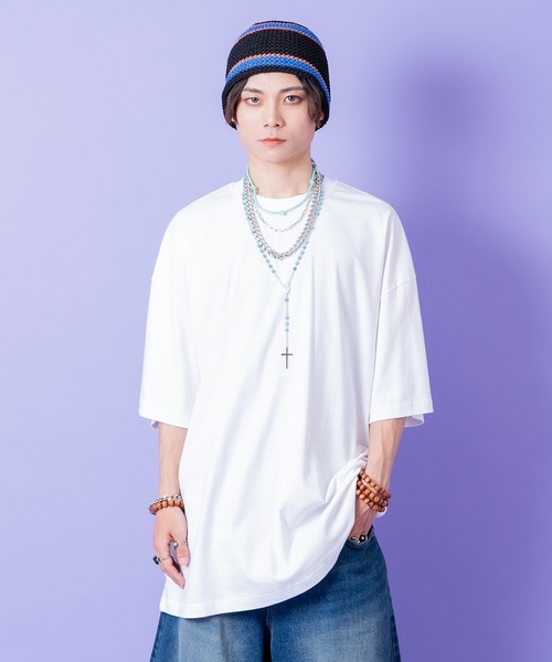 a.p.o.v.（エーピーオービー）の「a.p.o.v. ワンウォッシュコットンオーバーサイズTシャツ（Tシャツ/カットソー・メンズ・チャコール/オレンジ/ブルー/イエロー/グレー/ベージュ/ブラック/チャコールグレー/ホワイト/グリーン・ONESIZE）」の2枚目の写真