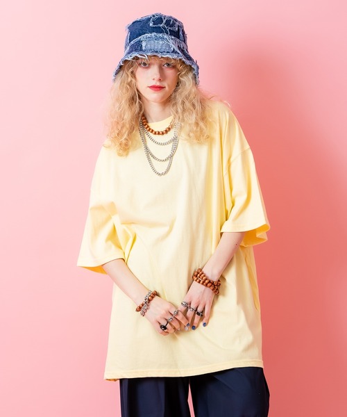 a.p.o.v.（エーピーオービー）の「a.p.o.v. ワンウォッシュコットンオーバーサイズTシャツ（Tシャツ/カットソー・メンズ・チャコール/オレンジ/ブルー/イエロー/グレー/ベージュ/ブラック/チャコールグレー/ホワイト/グリーン・ONESIZE）」の9枚目の写真