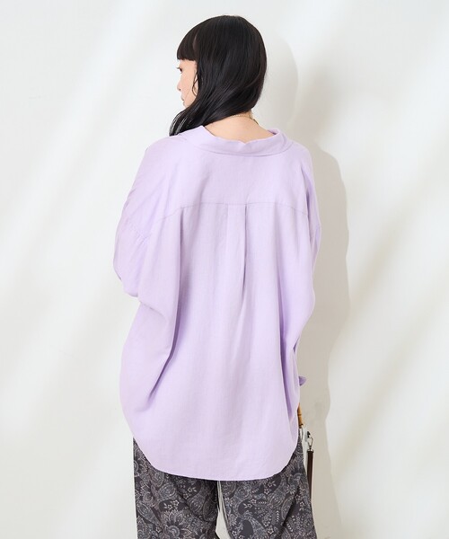 FREAK'S STORE(フリークスストア)の「リネンブレンドシャツ<セットアップ対応>(シャツ/ブラウス・レディース・ナチュラル/ラベンダー/ネイビー/ブラウン/その他15/サックスブルー・フリ-)」の17枚目の写真