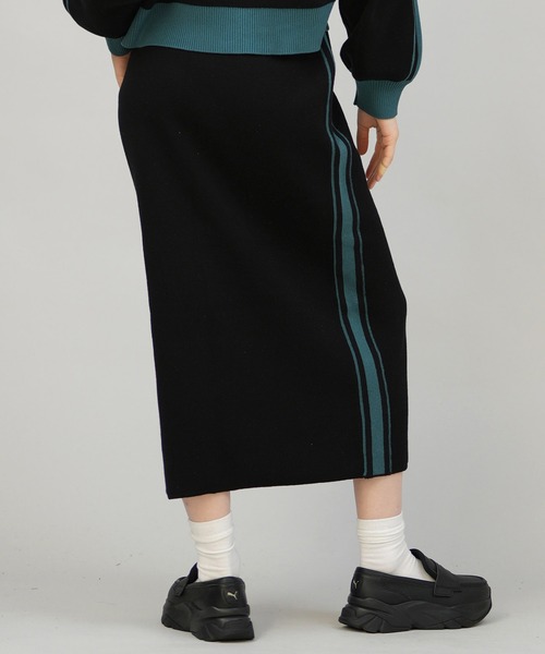 CONVERSE（コンバース）の「CONVERSE/コンバース ニットロングスカート サイドライン ナロースカート セットアップ対応 5487-6462（スカート・レディース・アイボリー/ブラック/ワインレッド・M）」の20枚目の写真