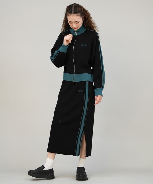 CONVERSE（コンバース）の「CONVERSE/コンバース ニットロングスカート サイドライン ナロースカート セットアップ対応 5487-6462（スカート・レディース・アイボリー/ブラック/ワインレッド・M）」の21枚目の写真