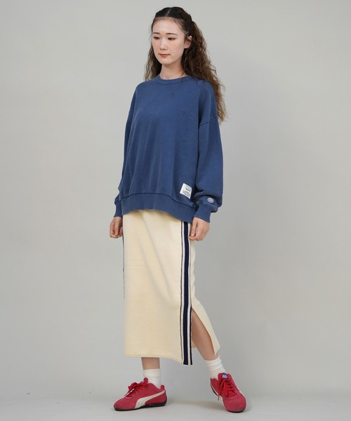 CONVERSE（コンバース）の「CONVERSE/コンバース ニットロングスカート サイドライン ナロースカート セットアップ対応 5487-6462（スカート・レディース・アイボリー/ブラック/ワインレッド・M）」の15枚目の写真