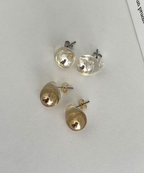 CEMONEMO(セモネモ)の「【金属アレルギー対応】クリア × メタル ドロップ ピアス / チタンポスト(ピアス(両耳用)・レディース・ゴールド/シルバー・FREE)」の11枚目の写真