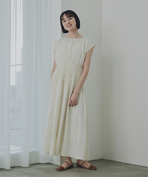 セール】【PS/低身長サイズ】ギャザーデザインワンピース