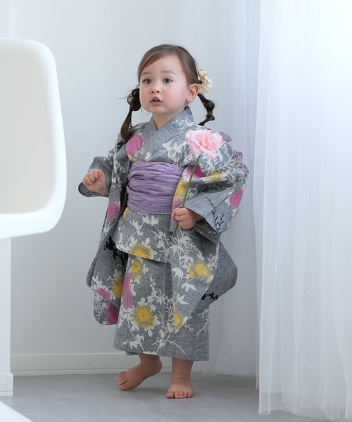 セール】キッズ浴衣3点セット 女の子 utatane×注染工房 kids