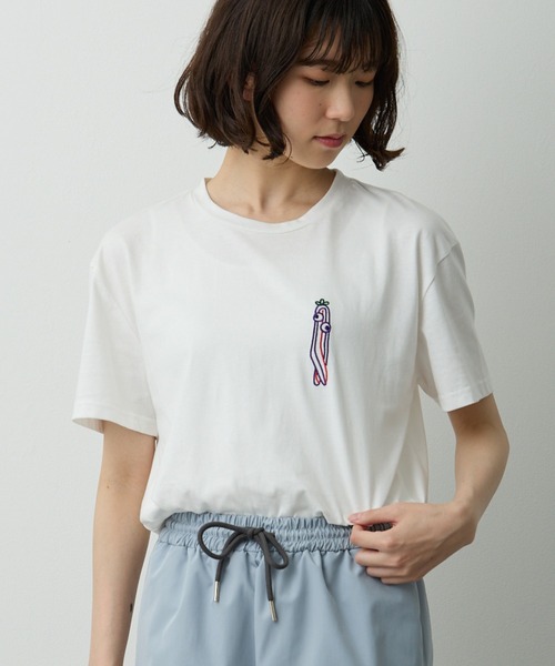 tシャツ ニンジンくん刺繍入り半袖T レディース ニンジンくん刺繍入り半袖T（Tシャツ/カットソー）｜Lipoy