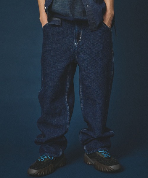 Hub&Spoke(ハブアンドスポーク)の「HUB&SPOKE ペインター パンツ(その他パンツ・メンズ・ライトインディゴブルー/ダークインディゴブルー・MEDIUM/LARGE/X-LARGE)」の1枚目の写真