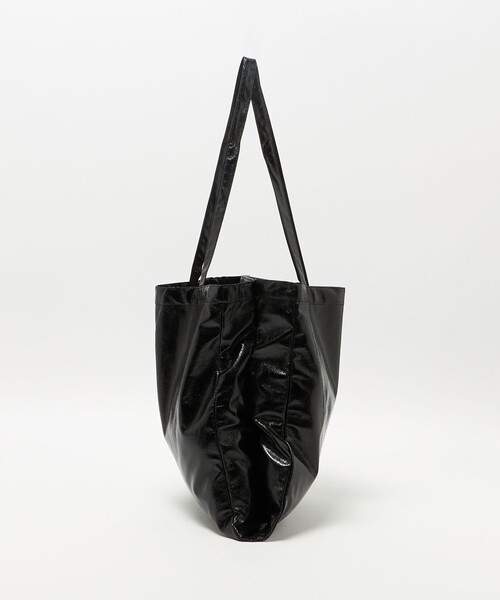 GREEN LABEL RELAXING ブラックトートバッグ green label relaxing トートバッグ シボ レザーライク ジップ