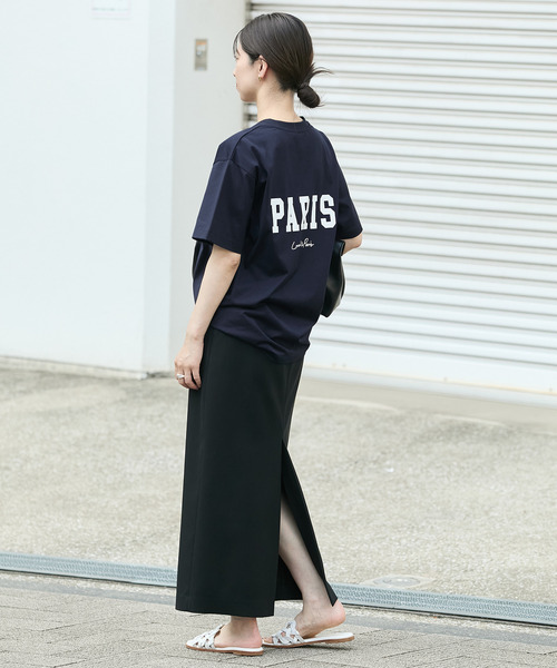 VERMEIL par iena（ヴェルメイユパーイエナ）の「《一部店舗限定》PARIS ロゴTシャツ（Tシャツ/カットソー・レディース・ネイビー・SMALL/MEDIUM）」の8枚目の写真