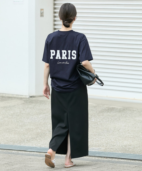 VERMEIL par iena（ヴェルメイユパーイエナ）の「《一部店舗限定》PARIS ロゴTシャツ（Tシャツ/カットソー・レディース・ネイビー・SMALL/MEDIUM）」の7枚目の写真