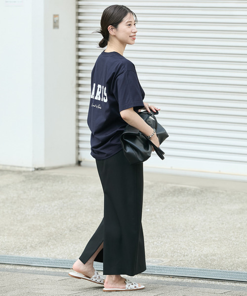 VERMEIL par iena（ヴェルメイユパーイエナ）の「《一部店舗限定》PARIS ロゴTシャツ（Tシャツ/カットソー・レディース・ネイビー・SMALL/MEDIUM）」の6枚目の写真