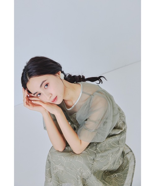 niana（ニアナ）の「リリーパターンレースドレス 結婚式 成人式 二次会 同窓会 パーティードレス オケージョンドレス お呼ばれワンピース（ドレス・レディース・グレー/オレンジ/グリーン・M）」の11枚目の写真