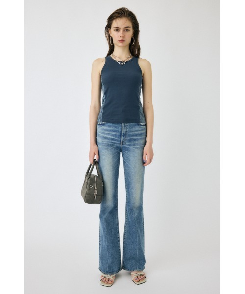 MOUSSY(マウジー)の「LACE DOCKING タンクトップ(タンクトップ・レディース・杢グレー/ネイビー/ライトブラック・FREE)」の8枚目の写真