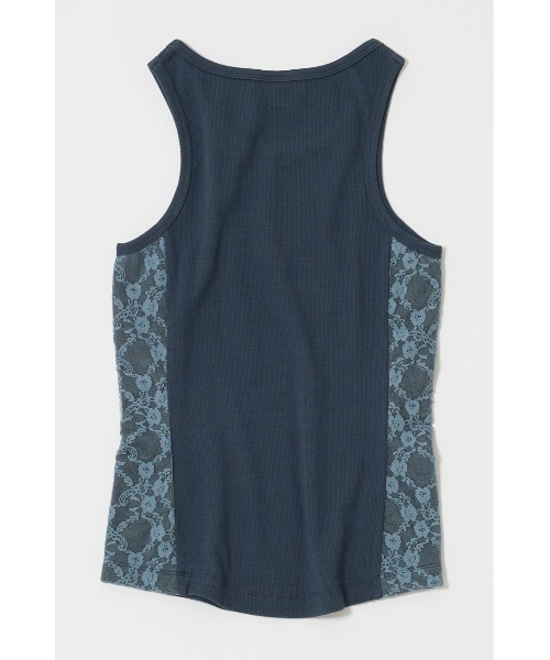 MOUSSY(マウジー)の「LACE DOCKING タンクトップ(タンクトップ・レディース・杢グレー/ネイビー/ライトブラック・FREE)」の13枚目の写真