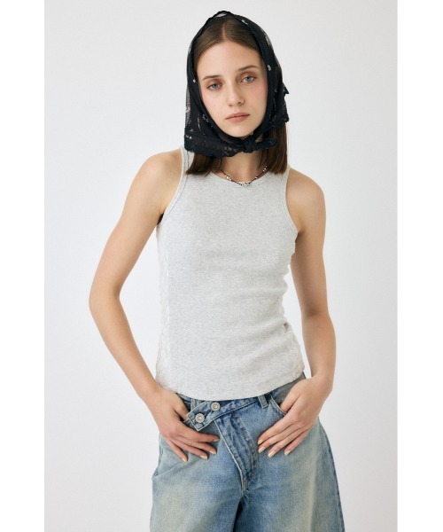 MOUSSY(マウジー)の「LACE DOCKING タンクトップ(タンクトップ・レディース・杢グレー/ネイビー/ライトブラック・FREE)」の19枚目の写真