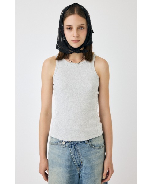MOUSSY(マウジー)の「LACE DOCKING タンクトップ(タンクトップ・レディース・杢グレー/ネイビー/ライトブラック・FREE)」の20枚目の写真