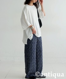 tシャツ コーデセット　カットソー×ジャガード織りパンツ レディース 13cm0q2_001.jpg